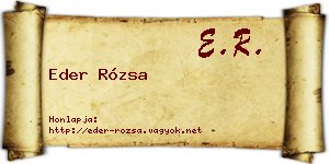 Eder Rózsa névjegykártya